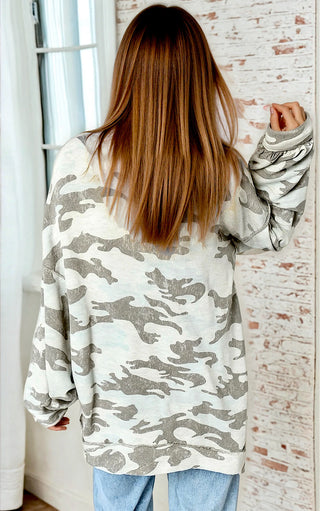 Hide And Chic Camouflage Knit Top