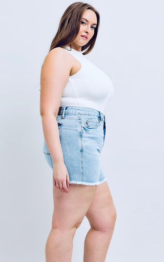 Coastal Confidence Judy Blue Tummy Control Denim Shorts