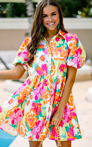 Wildflower Whimsy Pink Floral Dress