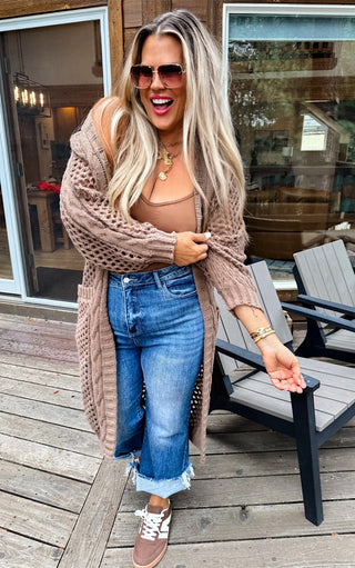 Harvest Haven Mocha Brown Chunky Knit Cardigan