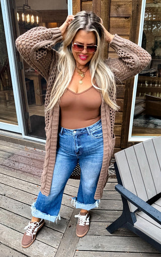 Harvest Haven Mocha Brown Chunky Knit Cardigan