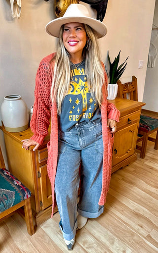 Harvest Haven Apricot Chunky Knit Cardigan