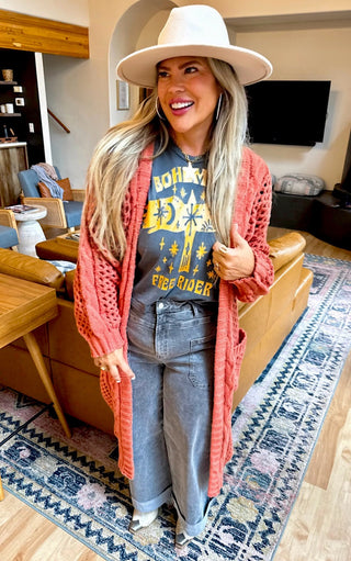 Harvest Haven Apricot Chunky Knit Cardigan