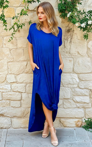 Maddie Royal Blue T-shirt Maxi Dress