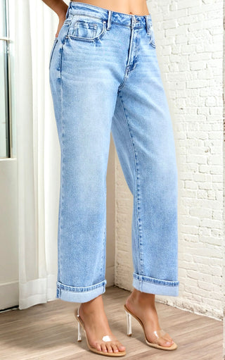 Daisy Light Wash Boyfriend Jeans by RISEN