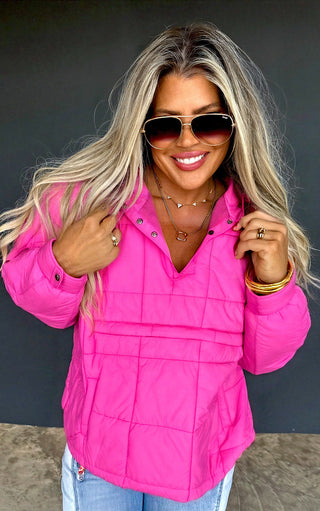 Southern Frost Pink Puffer Jacket