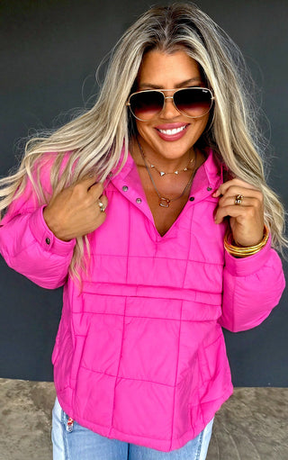 Southern Frost Pink Puffer Jacket