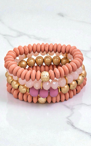 Desert Rose Pink Bracelet Stack