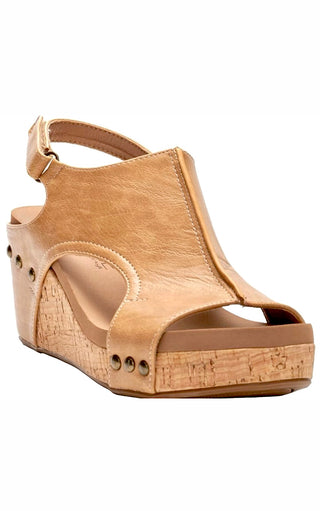 Corky’s Carley Caramel Tan Wedge Sandals