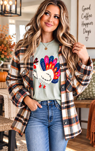 Fanny Feathers Thanksgiving Turkey Tee