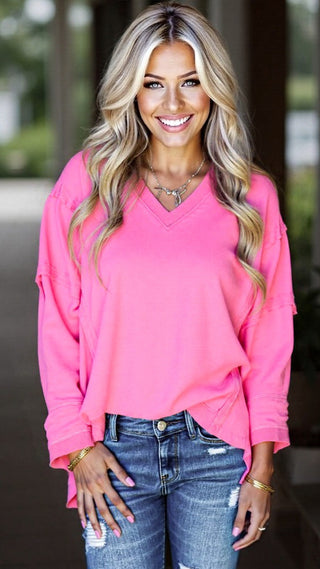 Bubblegum Bliss Pink Oversized Pullover