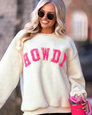 Howdy Chenille & Sequin Fleece Sweatshirt