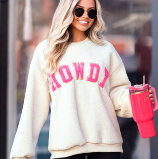 Howdy Chenille & Sequin Fleece Sweatshirt