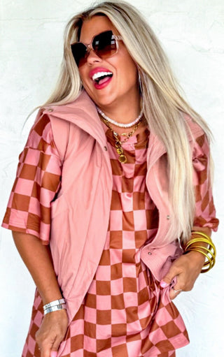 Luxe Layers Pink Puffy Vest