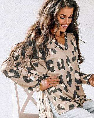 Neutral Allure Leopard Print Top