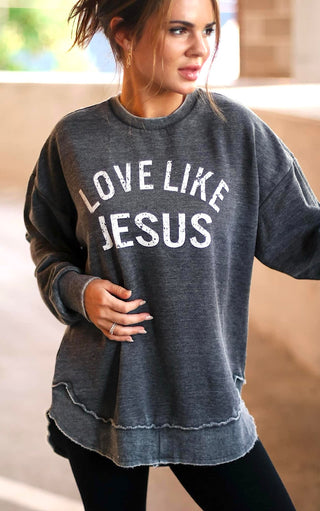 Love Like Jesus Vintage Black Sweatshirt
