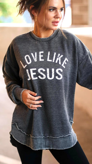 Love Like Jesus Vintage Black Sweatshirt