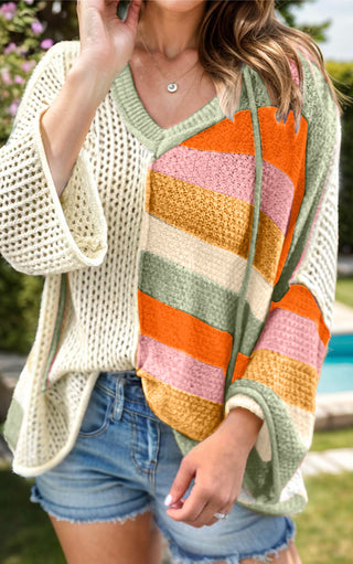 Sunset Hues Open Weave Sweater, SM-2X, TWO COLORS!