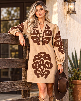 Southern Belle Brown Suede Dress