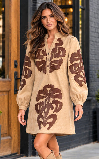 Southern Belle Brown Suede Dress