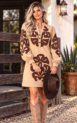 Southern Belle Brown Suede Dress