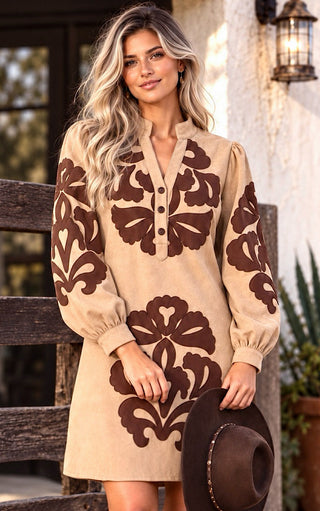 Southern Belle Brown Suede Dress