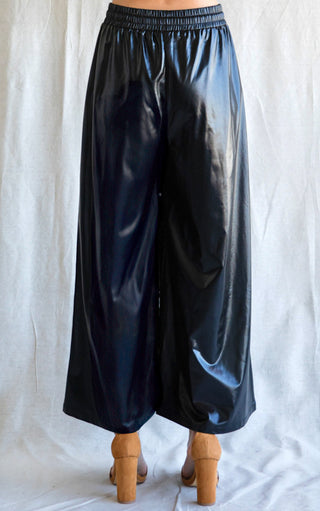 Easy Street Faux Leather Wide Leg Pants