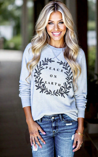 Peace On Earth Luxe Grey Waffle Knit