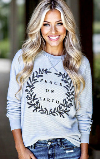 Peace On Earth Luxe Grey Waffle Knit
