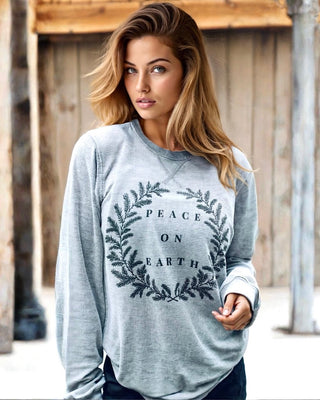 Peace On Earth Luxe Grey Waffle Knit