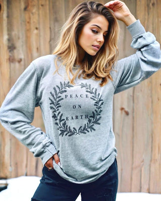 Peace On Earth Luxe Grey Waffle Knit