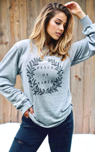 Peace On Earth Luxe Grey Waffle Knit