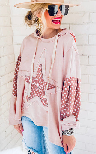 Pretty Pink Patchwork Star Pullover