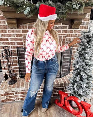 Ribbons And Bows Mesh Top