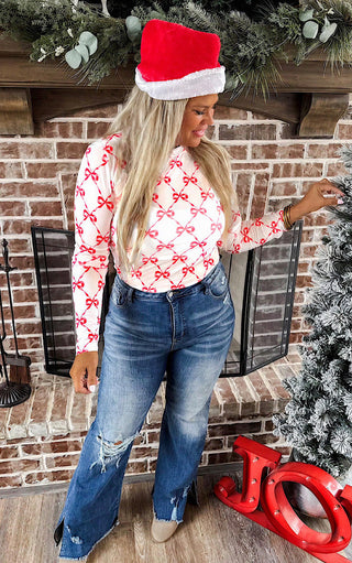 Ribbons And Bows Mesh Top