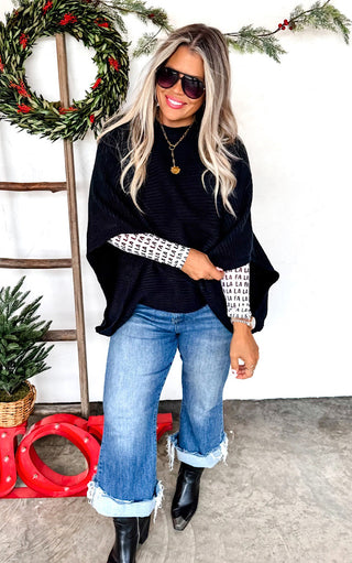 FA LA LA Christmas Mesh Top