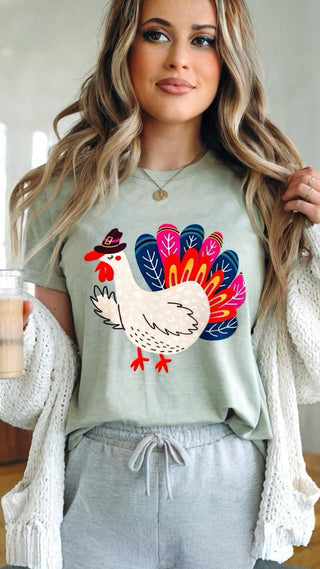 Fanny Feathers Thanksgiving Turkey Tee