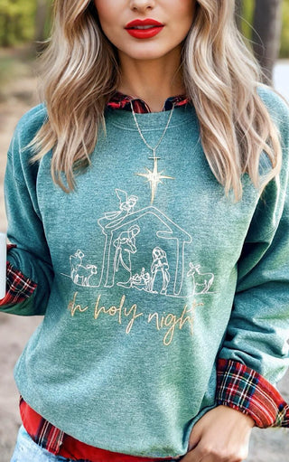 Oh Holy Night Nativity Sweatshirt