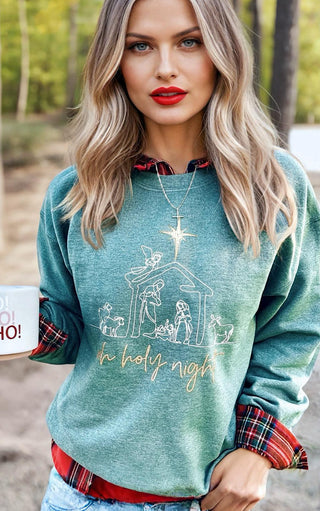 Oh Holy Night Nativity Sweatshirt