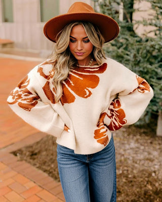 Autumn Bloom Floral Sweater