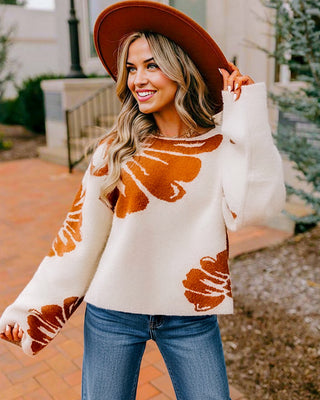 Autumn Bloom Floral Sweater
