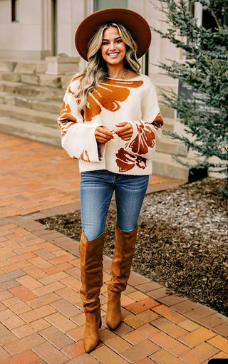 Autumn Bloom Floral Sweater