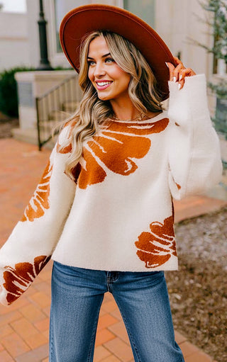 Autumn Bloom Floral Sweater