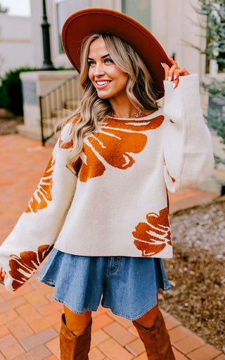 Autumn Bloom Floral Sweater