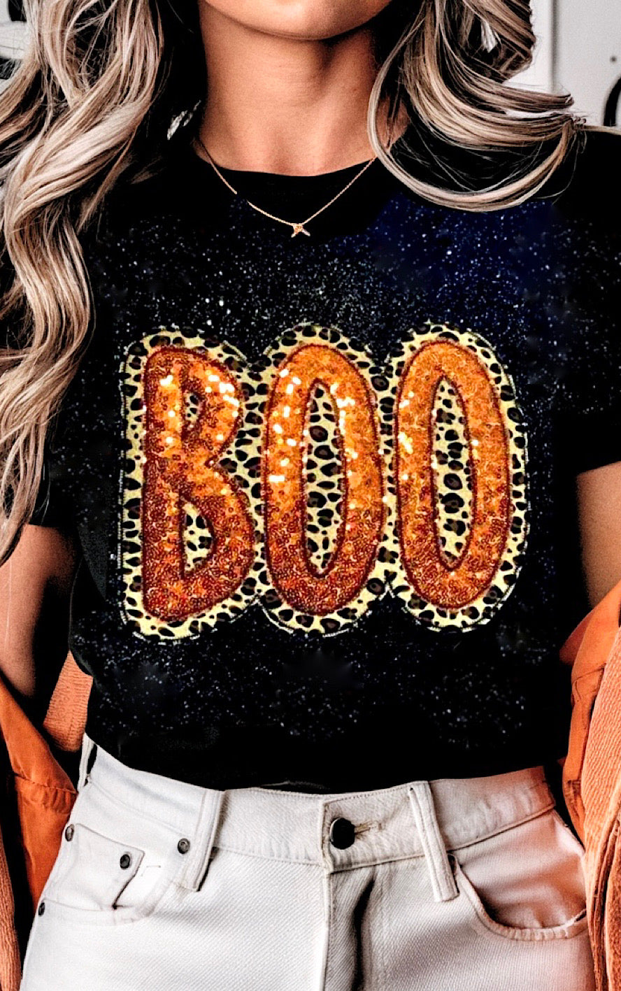 BOO-tiful Sequin Halloween Tee, SM-3X