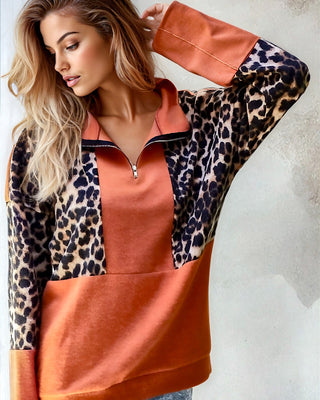 Spicy Spots Leopard Pullover Sweatshirt