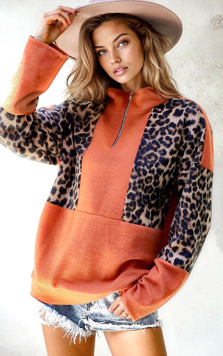 Spicy Spots Leopard Pullover Sweatshirt
