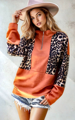 Spicy Spots Leopard Pullover Sweatshirt