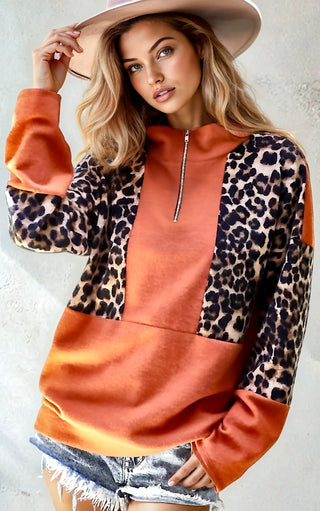 Spicy Spots Leopard Pullover Sweatshirt