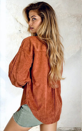 Cinnamon Sugar Corduroy Shacket